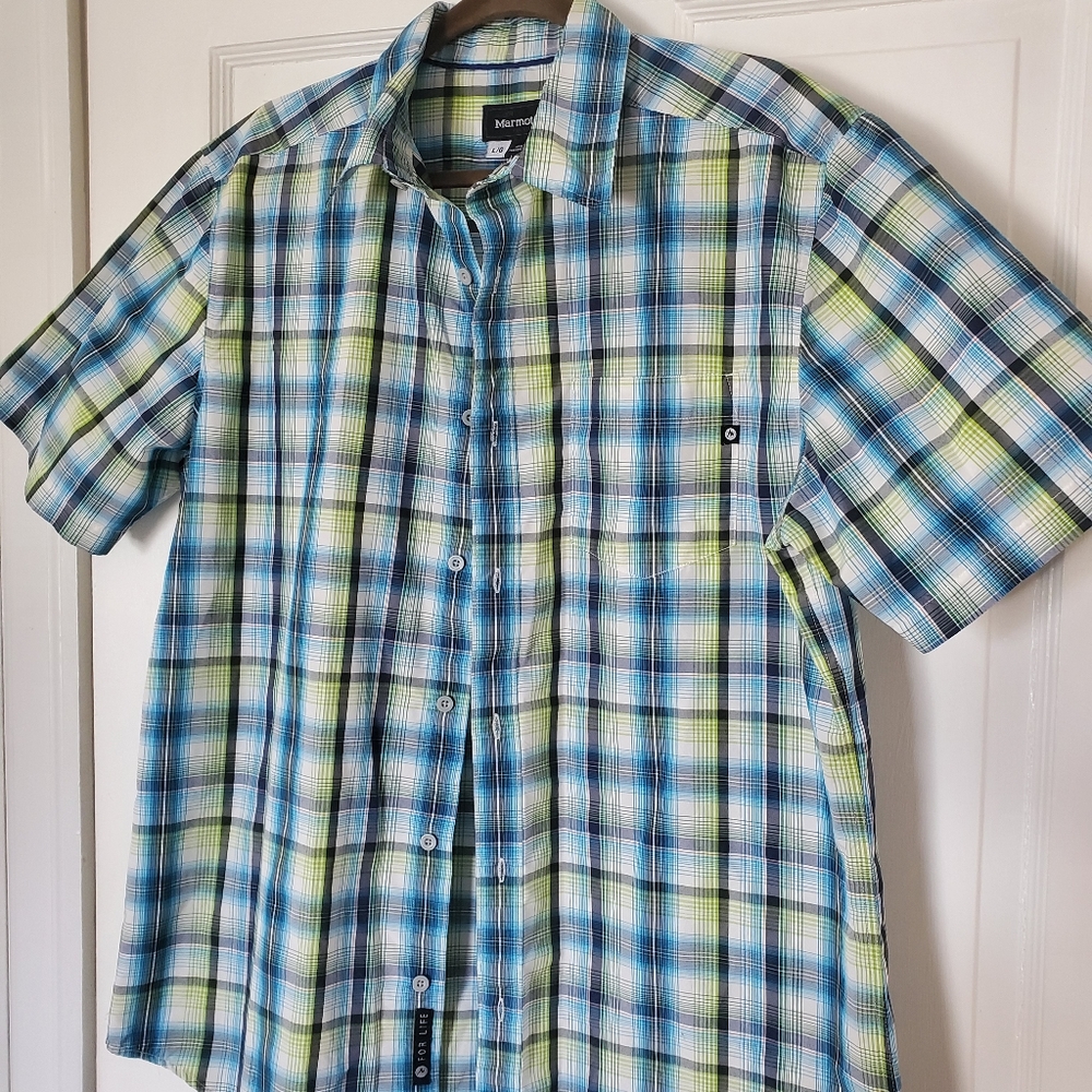 Marmot button down plaid shirt